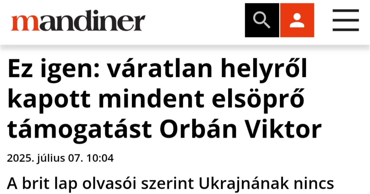 A Mandiner egy érdekes elemzést készített, amelyben az orosz közmédiából merített információk alapján a brit támogatás Orbán Viktor mellett, amely valójában nem létezik, került fókuszba.